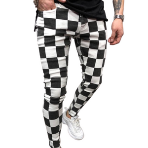 Black and White Slim Fit Pants