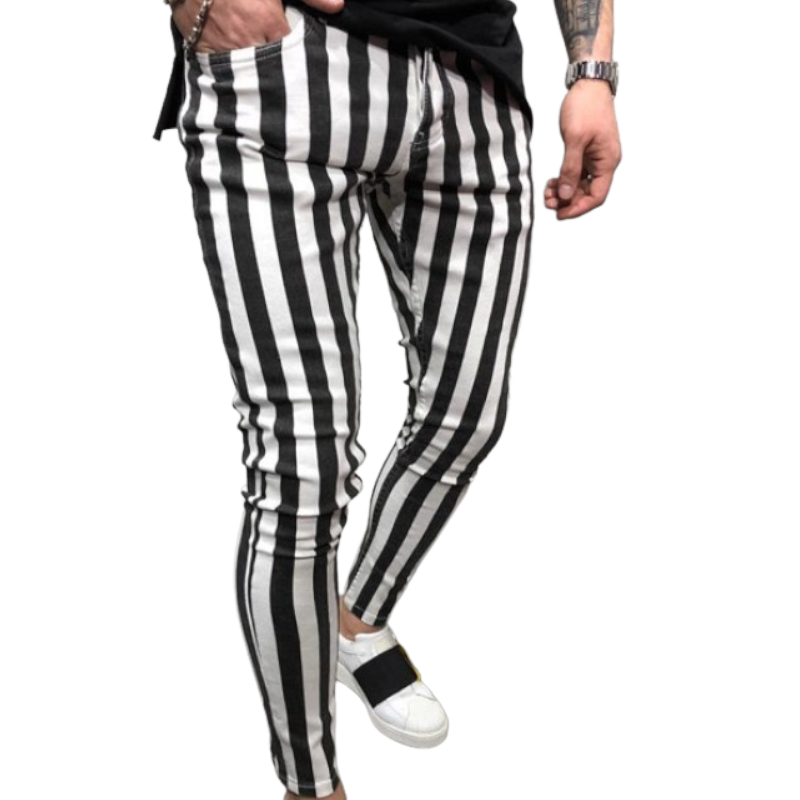 Black and White Slim Fit Pants
