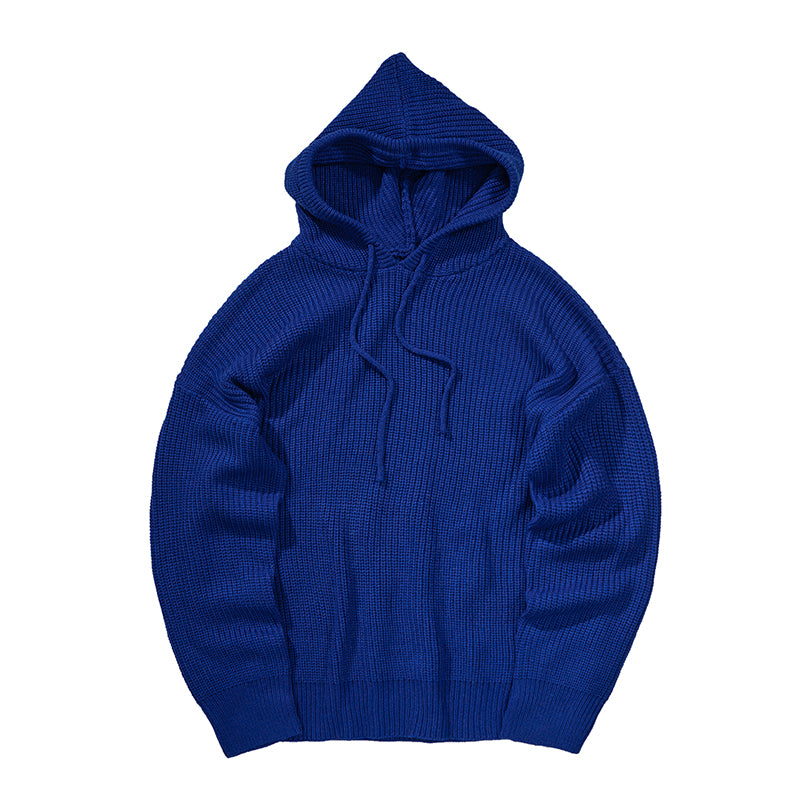 Solid Knitted Hoodie