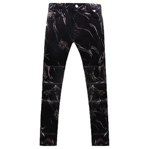 Casual Patterned Stretch Pants