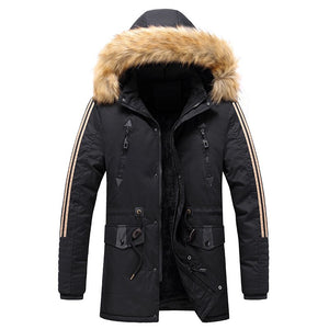 Fur Collar Hooded Coat