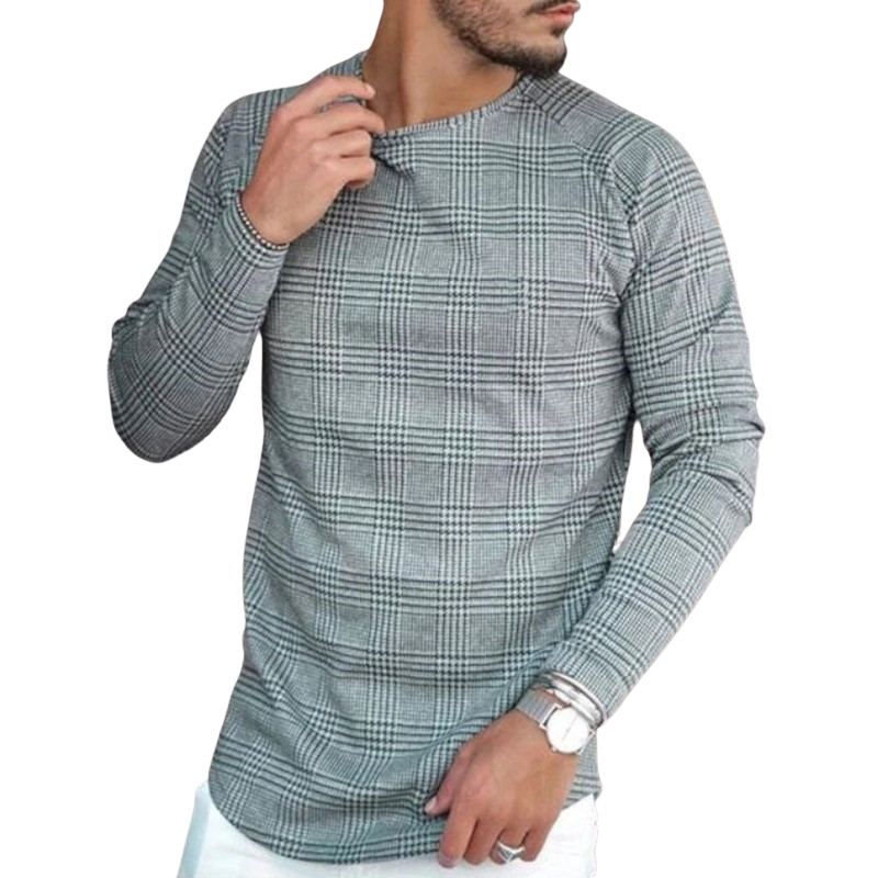 Elegant Checkered Long Sleeve Shirt