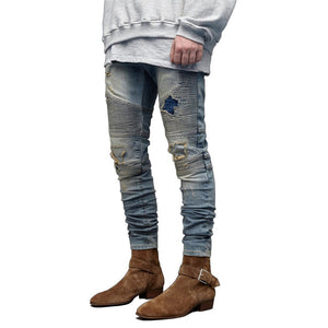 Slim Fit Patched Jeans