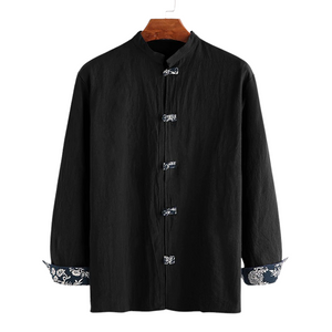 Long Sleeve Mandarin Button Shirt