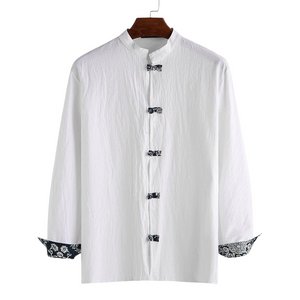 Long Sleeve Mandarin Button Shirt
