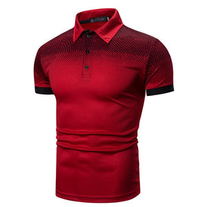 Halftone Dotted Pattern Polo Shirt