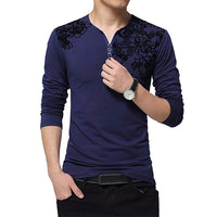 Decorated Long Sleeved Henley