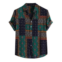 Breathable Patterned Button-Up Shirt